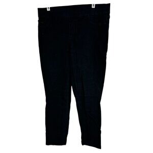 Nine West Heidi Pull On Crop Jeans Size 12 Black Stylish Cropped